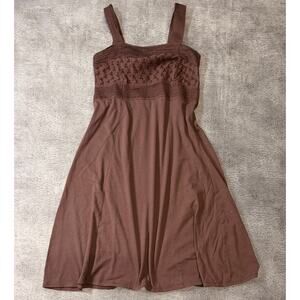Brown Stephanie Rogers Eyelet Mini Dress